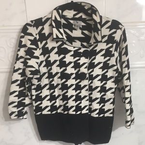 Vintage chevron plaid sweater jacket shawl